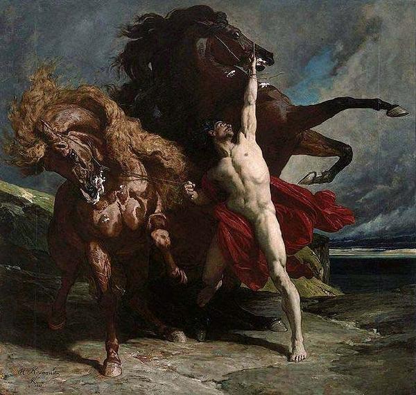Henri Regnault Automedon with the Horses of Achilles Norge oil painting art